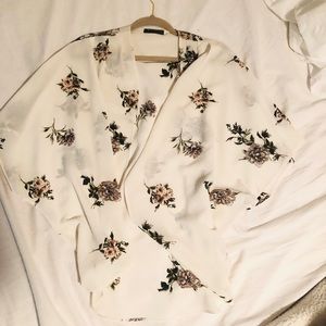 Floral white cardigan
